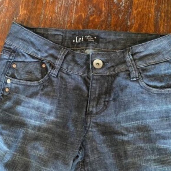 LEI Life Energy Intelligence-ASHLEY Trouble-SKINNY midwash JEANS-sz 1-fancy pkts - Picture 3 of 7